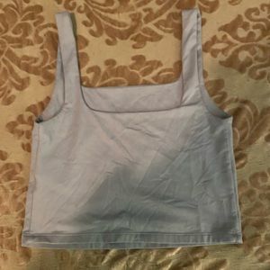 Light blue cropped tank top